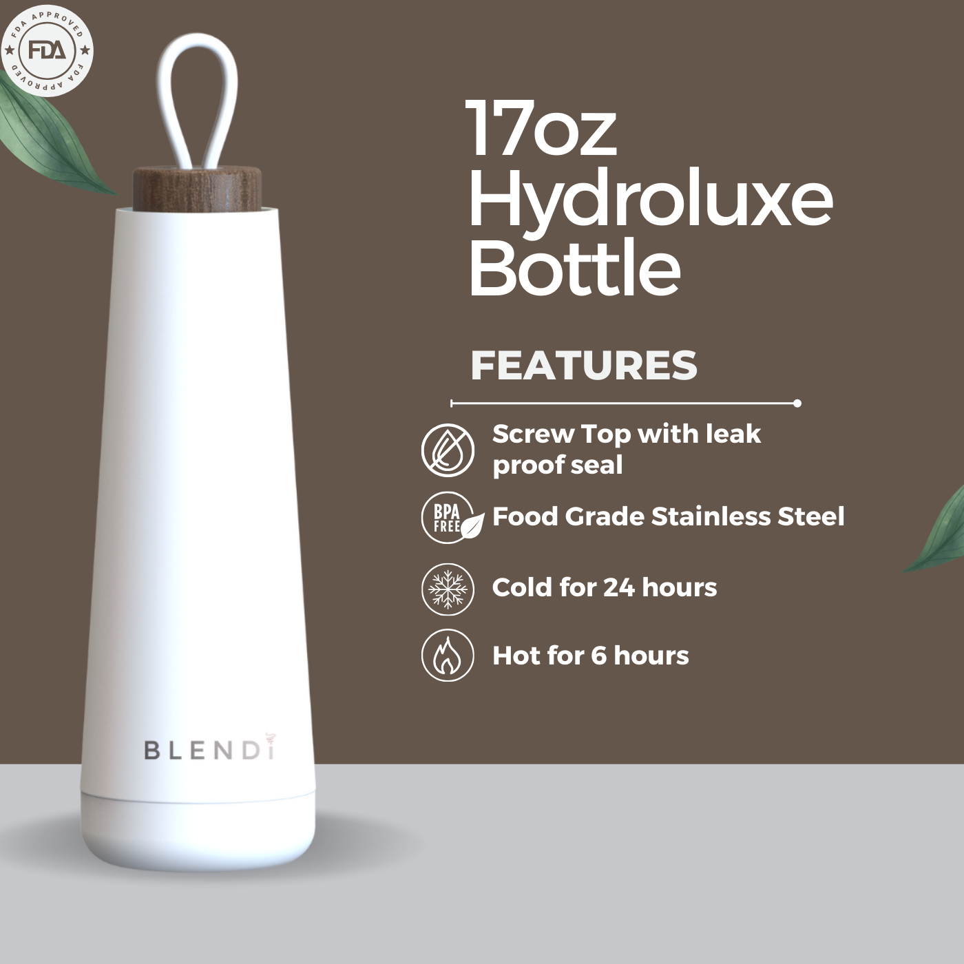 BLENDi - Wholesale Water Bottle - 17oz / 500ml Stylish Design Water Bottle - 4 colors3