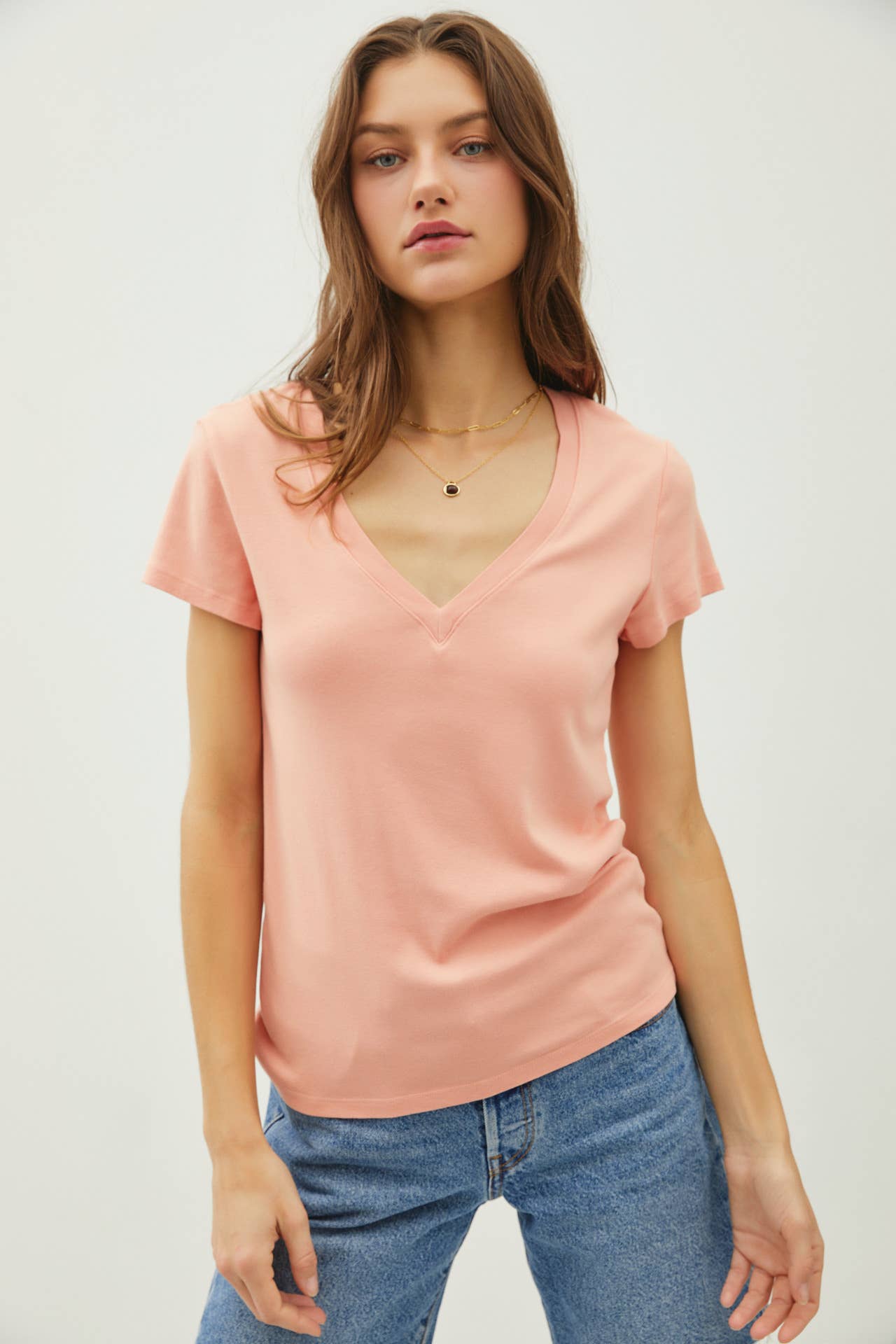 Be Cool - Wholesale T-Shirt - Women's - CLASSIC V-NECK SHORT SLEEVE SLIM T-SHIRT8