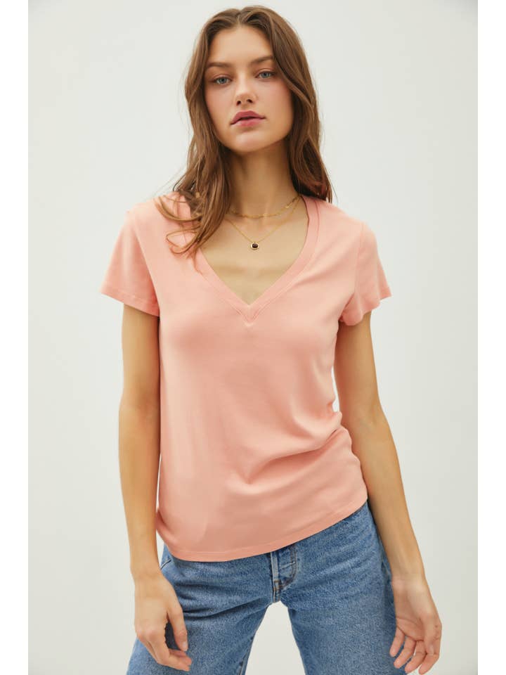 Be Cool - Wholesale T-Shirt - Women's - CLASSIC V-NECK SHORT SLEEVE SLIM T-SHIRT8