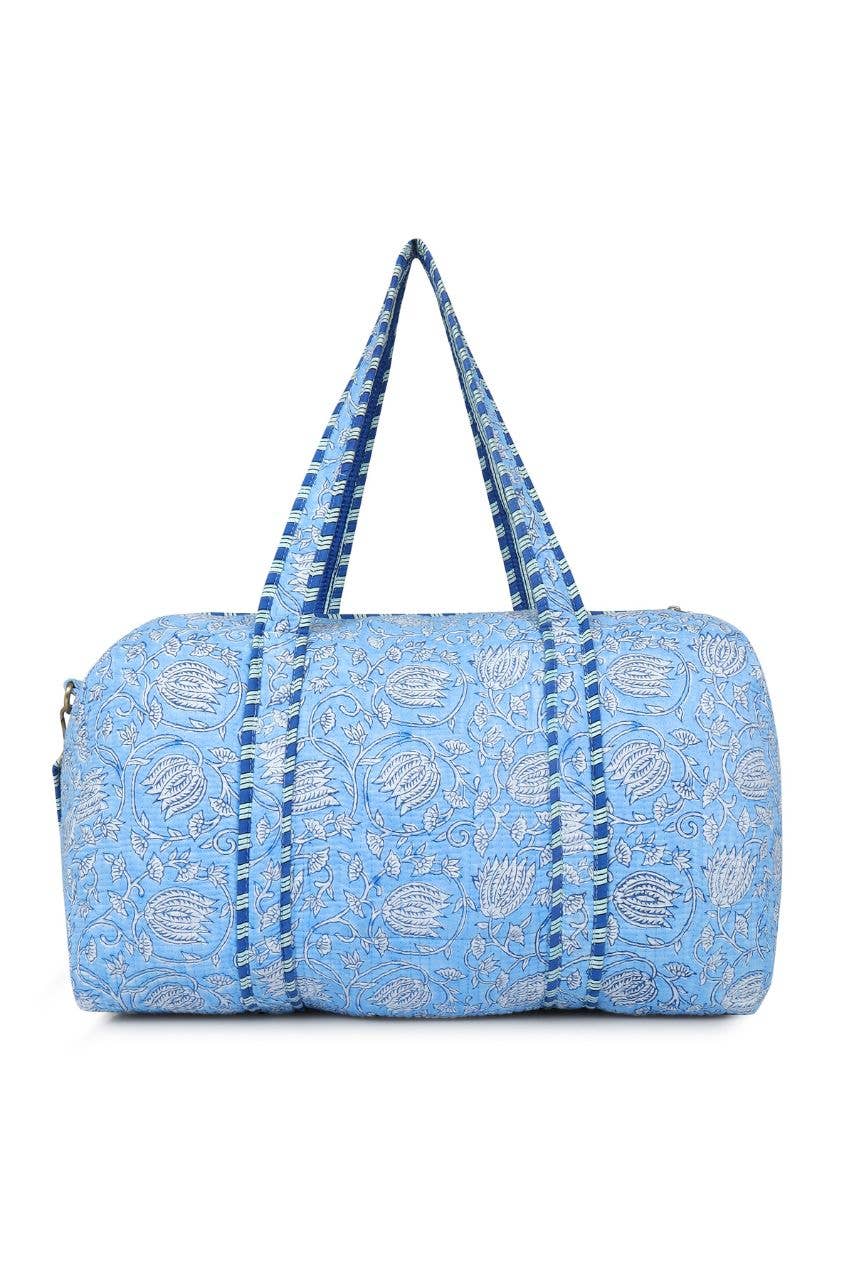 Hi Handmade - Wholesale Weekender Bag - Women's - Cotton Duffle Bag - Blue Lily6