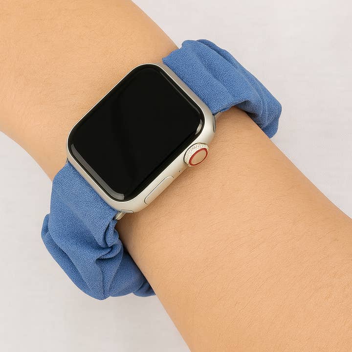 Scrunchie Elastisches Uhrenarmband - Blau für den Großhandel von Betty James