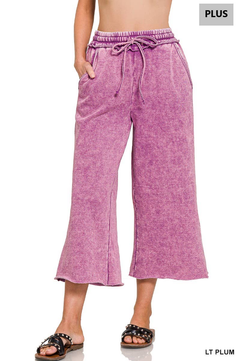 42POPS - Wholesale Pants - Women's - ',,...Plus Acid Wash Palazzo Sweatpants With Pockets13