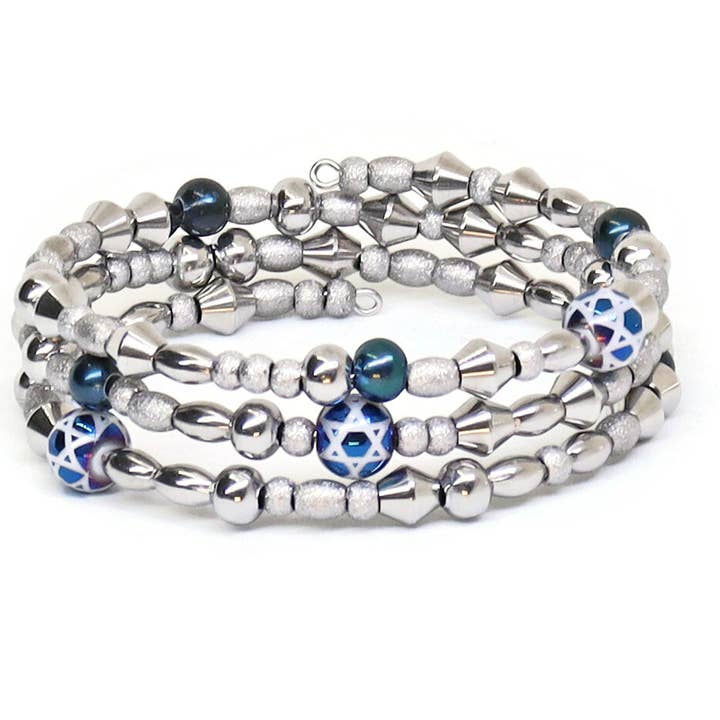 MTLXF3B Judaica Luxe Bracelet en fil mémoire Ferro Max juif pour la vente par Sea Ranch Jewelry