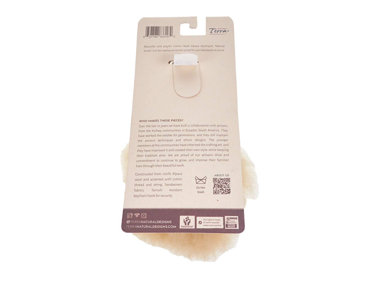 Terra Natural Designs – Engroshandel Nøglering - Unisex – Alpaca bjørn nøglering15