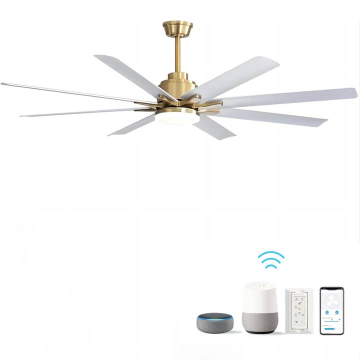 39F Inc. - Wholesale Ceiling Fan - 66 Inch Modern Gold Ceiling Fan with Dimmable LED Light 2