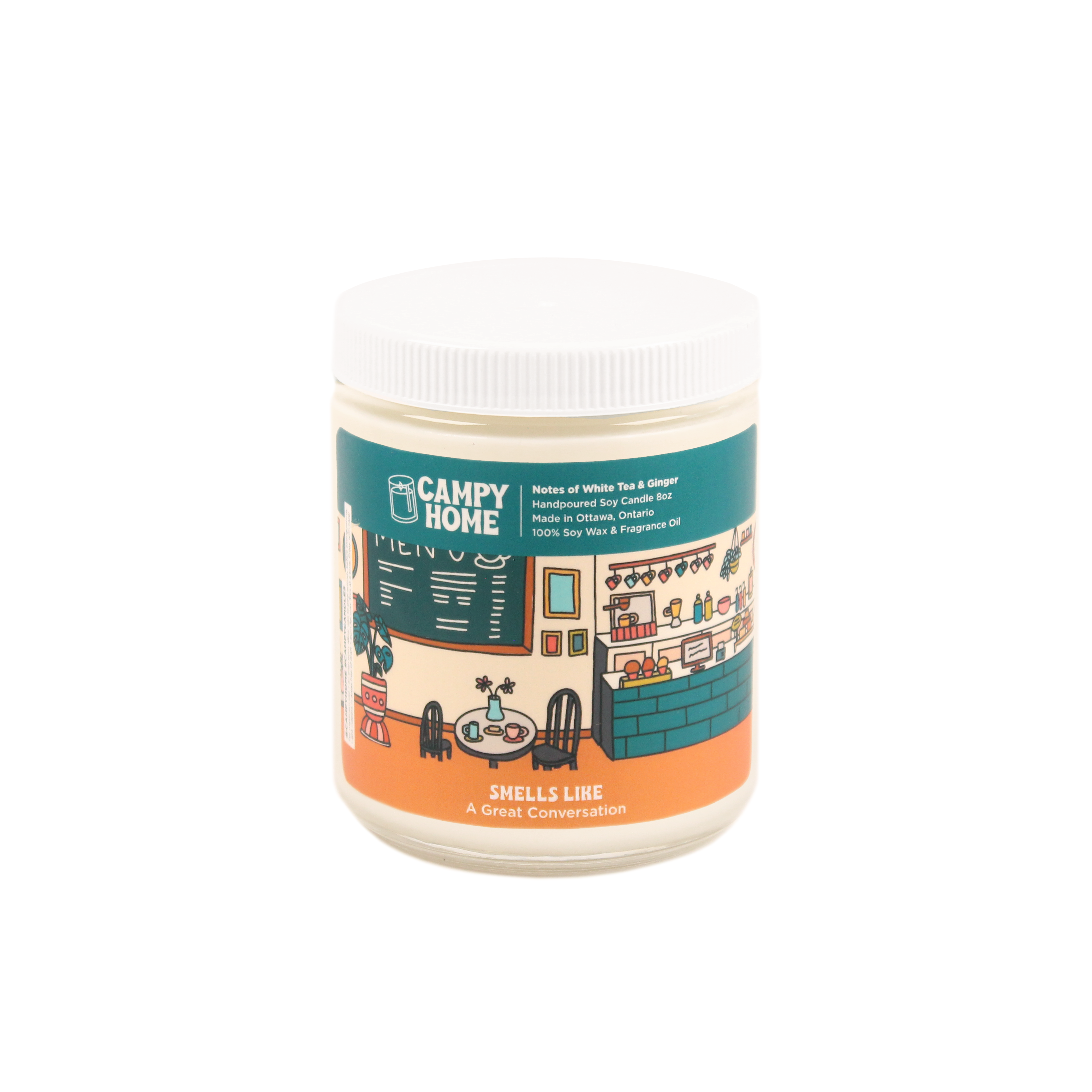 Campy Home - Vendita all'ingrosso Candela in vasetto - Candela per tè bianco e zenzero - cera di soia ecologica - regalo1