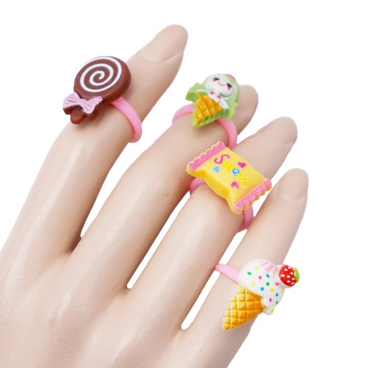 Cap Zone - Wholesale Toy Set - Kids - Kids Dessert Sweets Ring Collection - 100 pcs1
