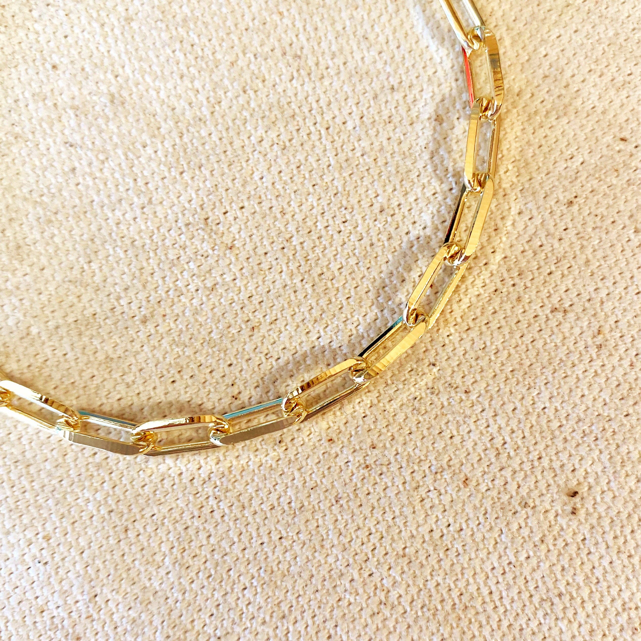 GoldFi - Wholesale Link & Chain Bracelet - 18k Gold Filled Paperclip Link Bracelet2