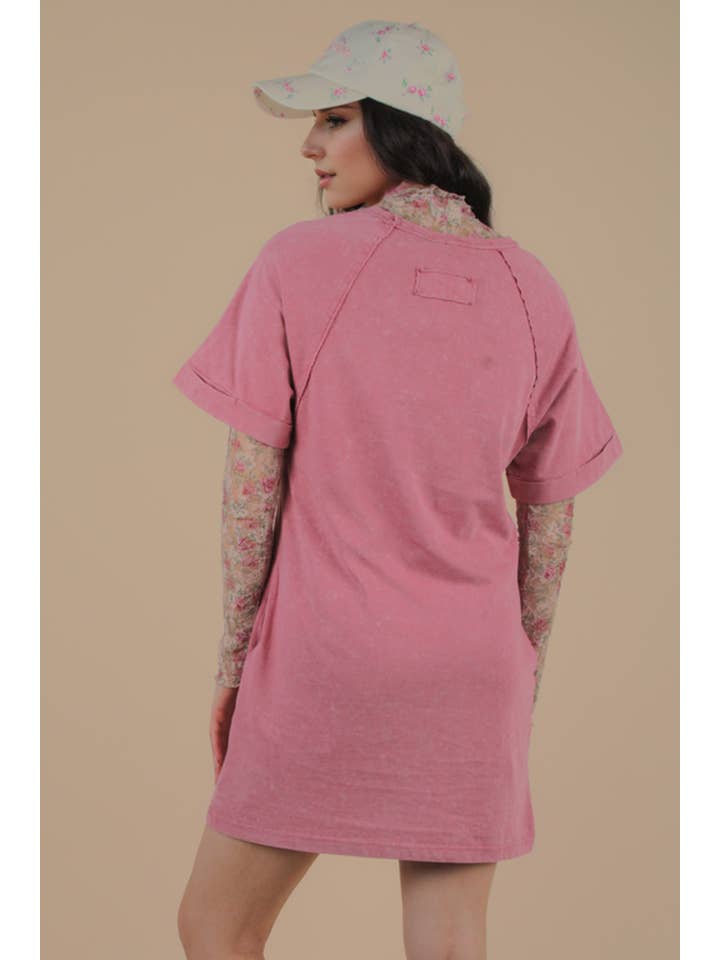 MAUVE ND31162-Oversized Washed Knit Mini Dress for wholesale on Faire