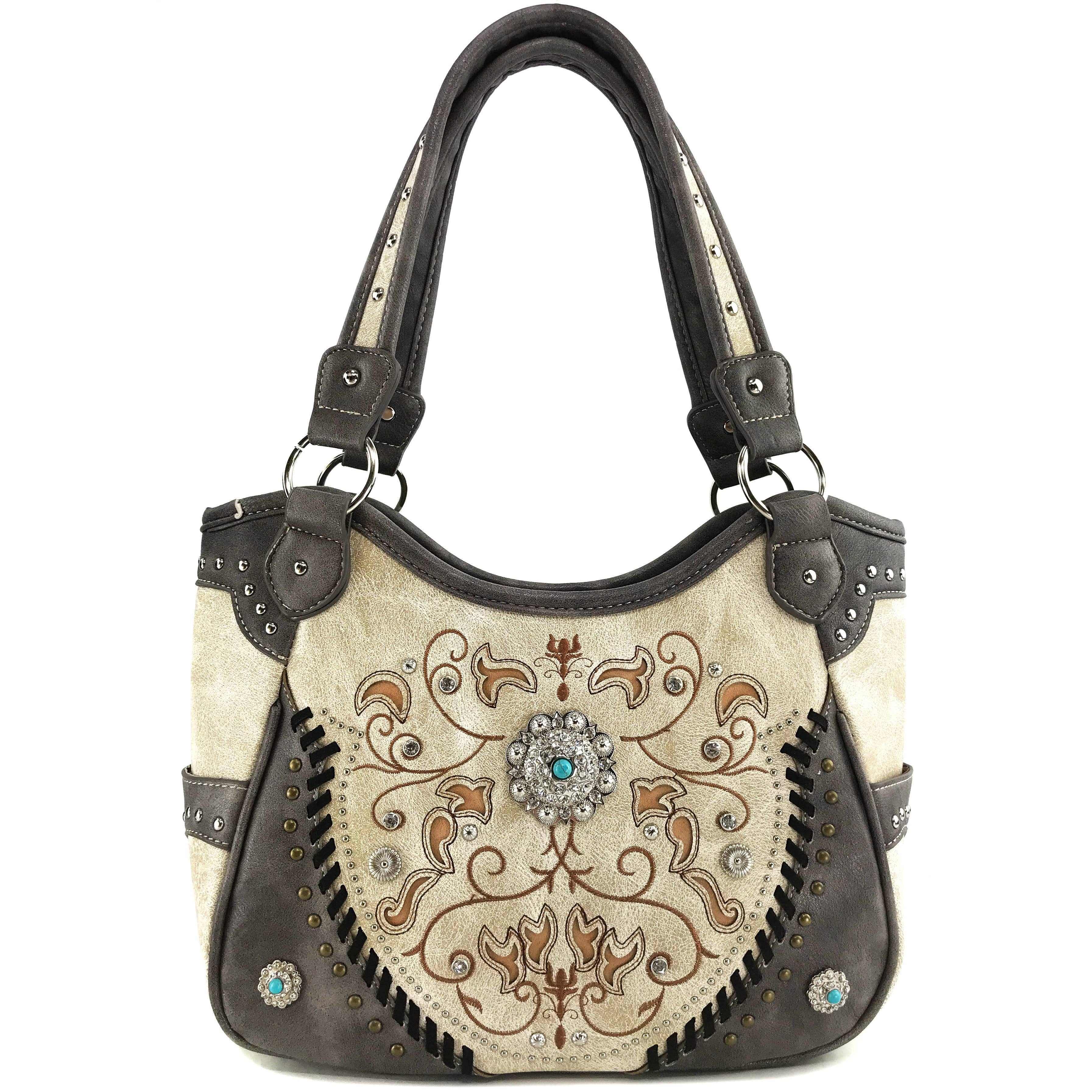 Lunar Deer - Wholesale Shoulder Bag - Women's - Western Concho Floral Tote Purse for Women3