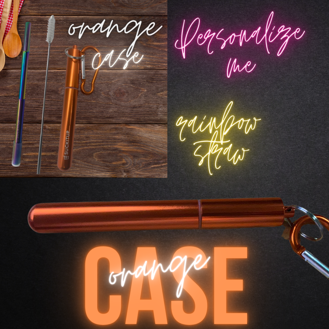 Suck It Up Straws - Vente Paille - Pailles métalliques télescopiques avec étui pour porte-clés et brosse de nettoyage24