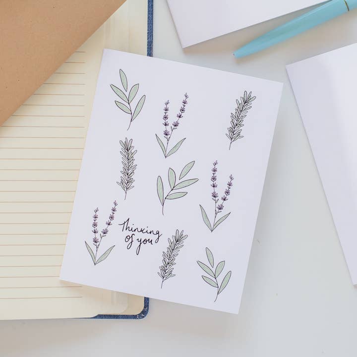 Little May Papery - Wholesale Thinking of You Card - Thinking of you herbs1