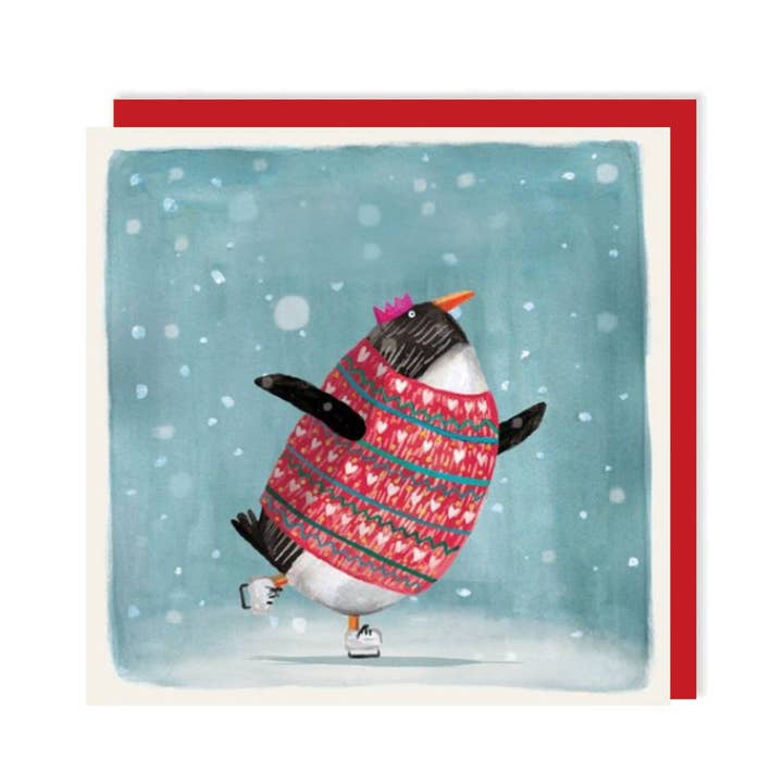 Penguin Christmas Card | Cute Traditional Christmas Card for wholesale by Charley Rabbit Cards