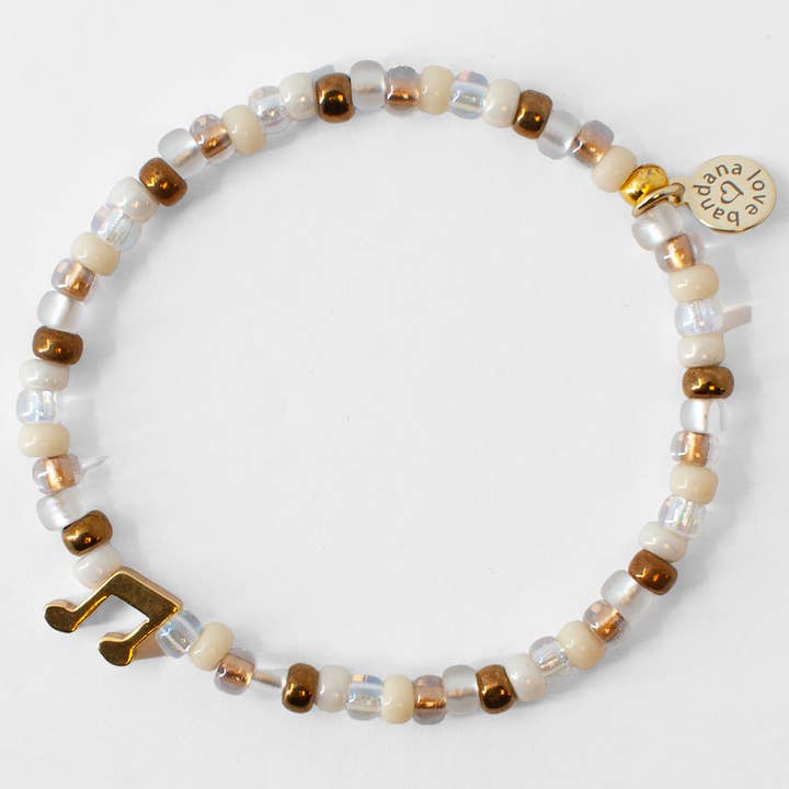 Note de musique dorée en perles Latte Candi pour la vente par bandana love