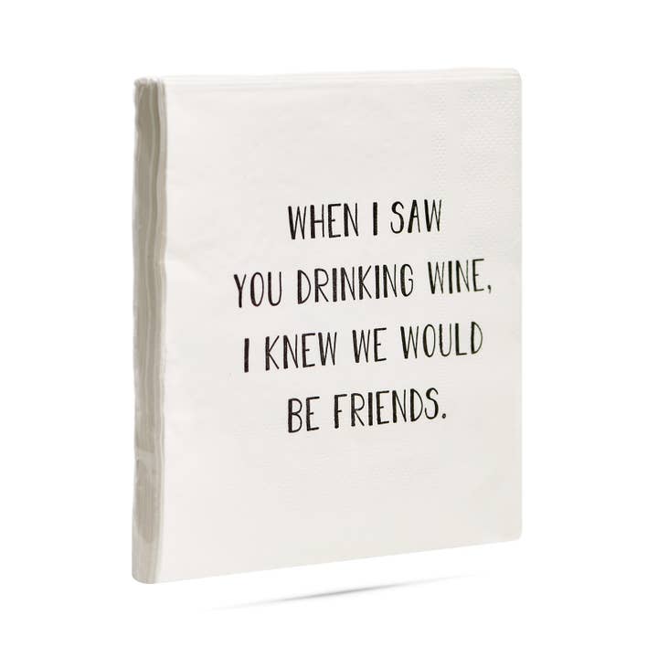 ellembee gift - Wholesale Disposable Napkin - When I saw you drinking wine funny printed Cocktail Napkins
