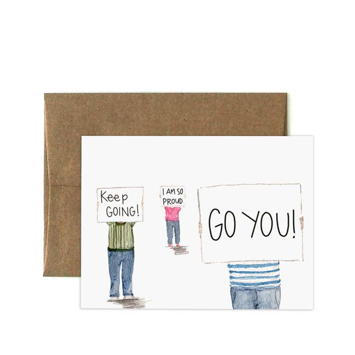 Go You Encouragement- Greeting Card for wholesale by Hello Neighbor Art