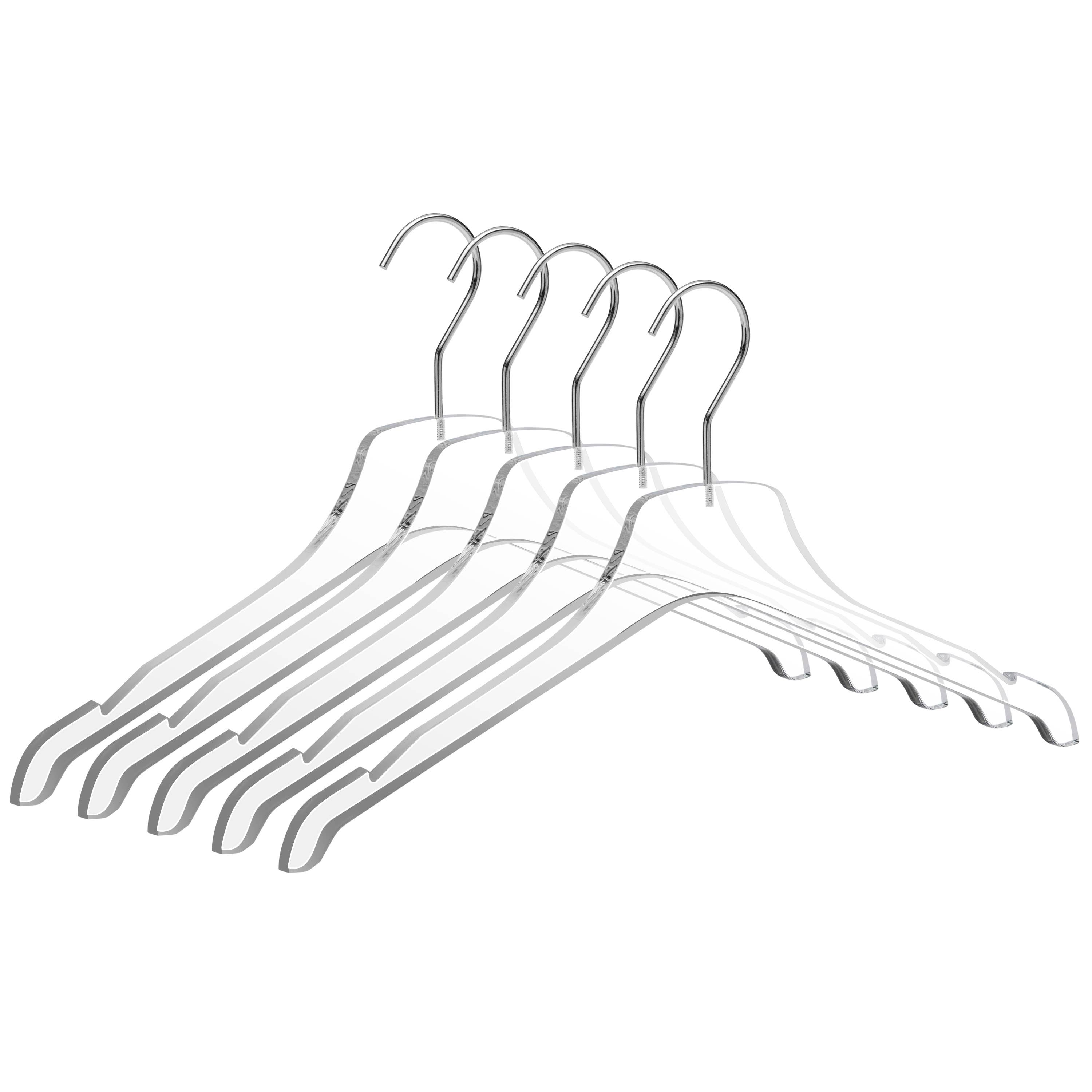 Quality Hangers - Wholesale Clothes Hangers - 8010 - 17" Acrylic Lucite Shirt Coat Suit Hanger, 907