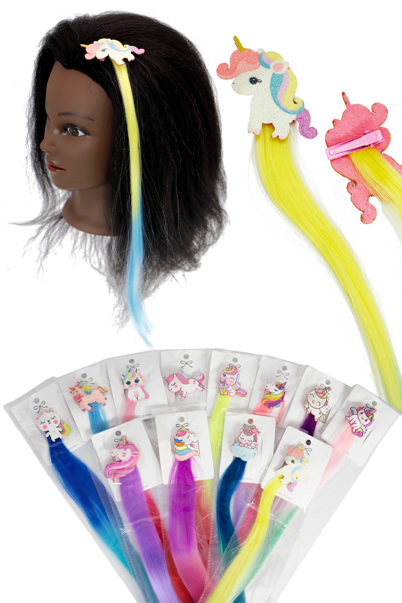 Cap Zone - Wholesale Hair Extensions - Unicorn Colorful Curly Hair Extension Snap Clip0