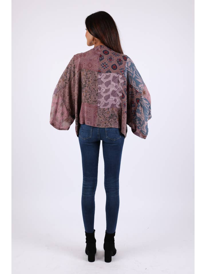 Sacred Threads - Wholesale Kimono - Women's - Plum Meadow Patchwork Kimono Cardigan2