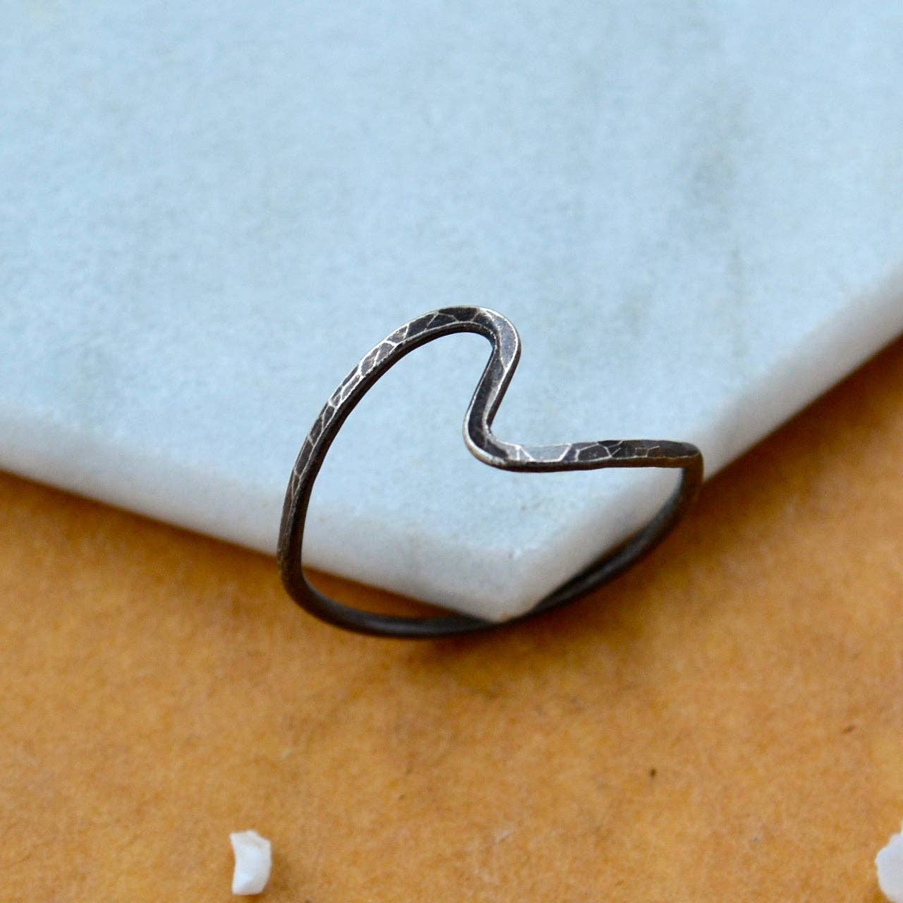 Foamy Wader - Wholesale Band/Stacked Ring - Waves Ring - handmade asymmetric wave ring, sustainable jewelry (4 metals)6