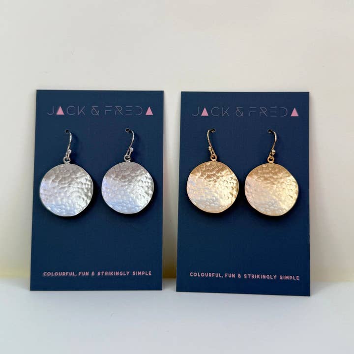 Hammered Coin Earrings for wholesale by Jack & Freda