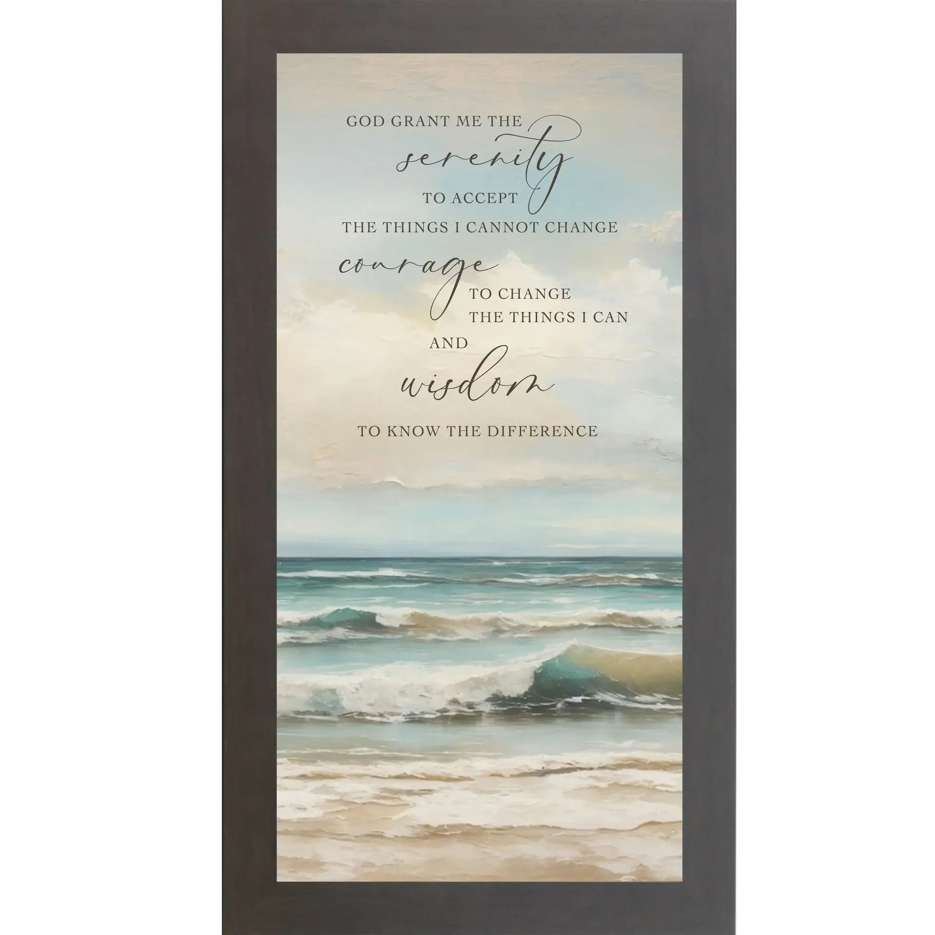 Summer Snow Art - Wholesale Art Print - God Grant Me The Serenity Prayer Beach Ocean Lake Framed Art2