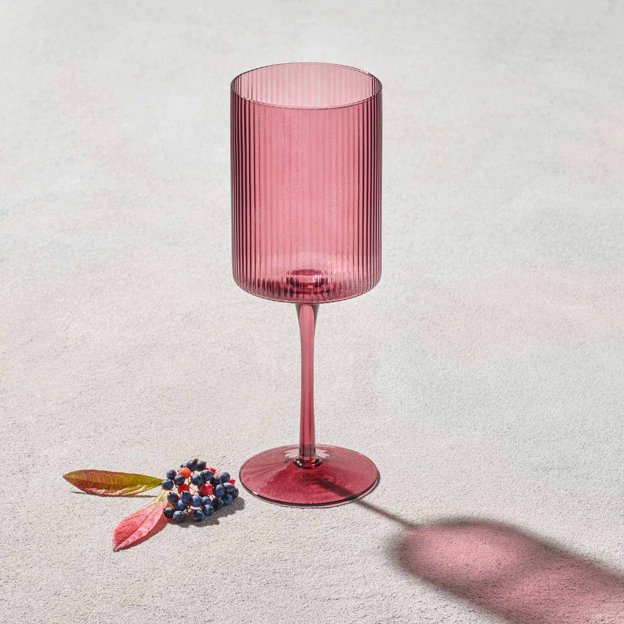 Kadra Kitchenware - Wholesale Wine Glass - Vikko Decor - Malibu, Ribbed Glass, Plum, MULTIPLE SHAPES2