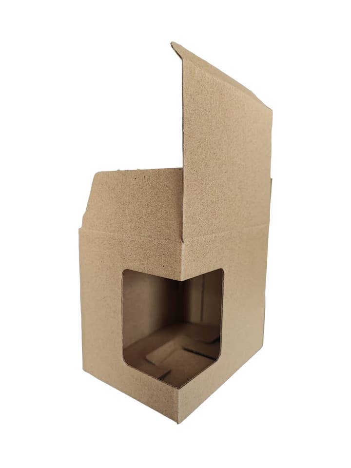 Individual kraft cardboard box with window for 11oz mugs for wholesale by STAR WAY, S.L.
