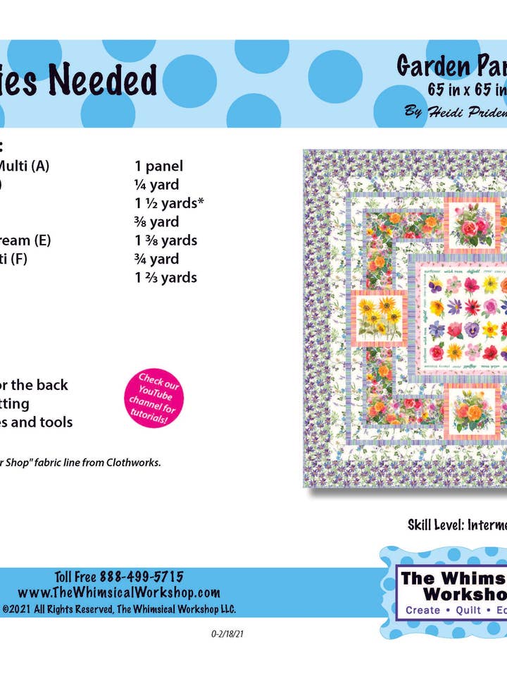 Garden Party Quilt Pattern for wholesale by The Whimsical Workshop