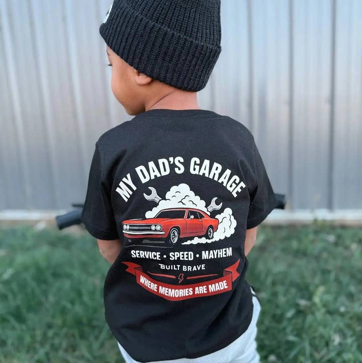 Raising Brave - Wholesale T-Shirt - Kids - My Dad's Garage Tee0