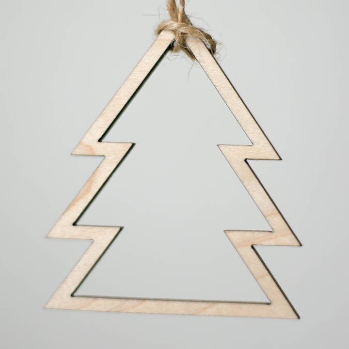 Solid Maple Tree Outline Ornament for wholesale by Buzzing Bird Studios, LLC