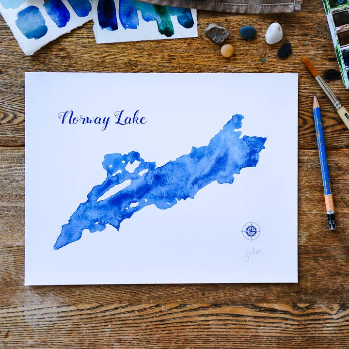 Norge Sjön/Akvarell Konsttryck för wholesale av Heirloom Island