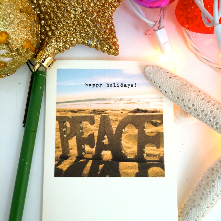 Paperlove Boutique - Wholesale Season's Greetings Card - HOLIDAY Peace on Beach1