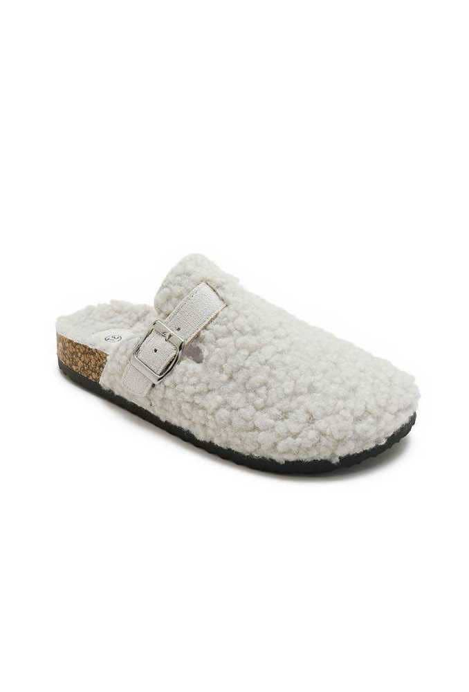 Joia Paris - Wholesale Mules - Women's - Flat moumouted mule with fur and buckle 87XQ7