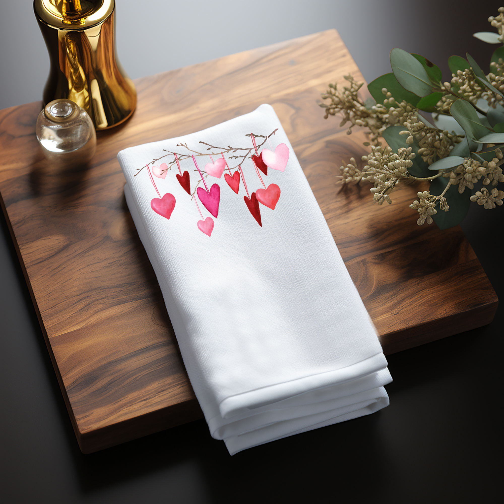 Fernville Creations - Wholesale Hand Towel - Valentine Heart Tip Towel, Spring Tea Towel, Elegant Bath8