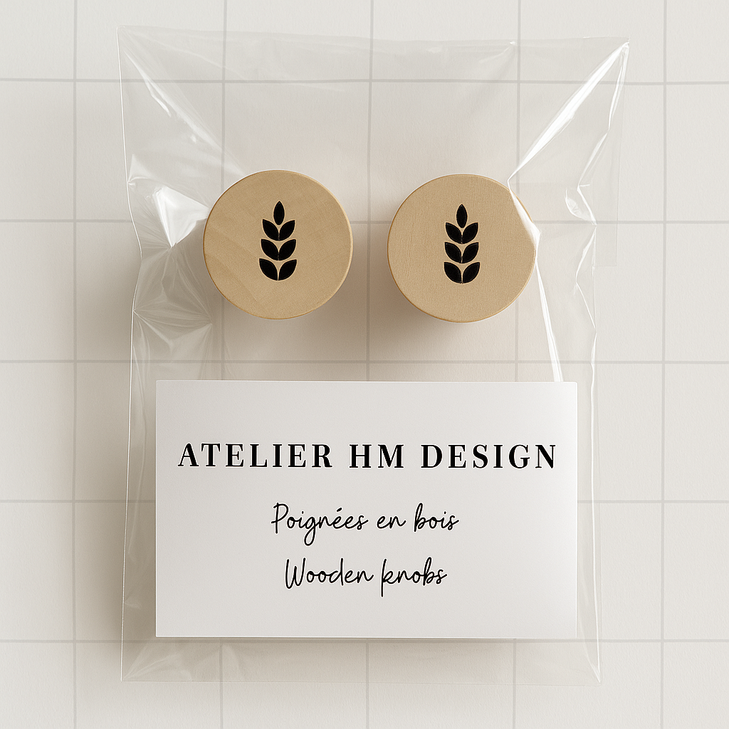 Atelier HM Design - Wholesale Knob/Pull - Set of 6 minimalist knobs for dresser, 35mm x 25mm4