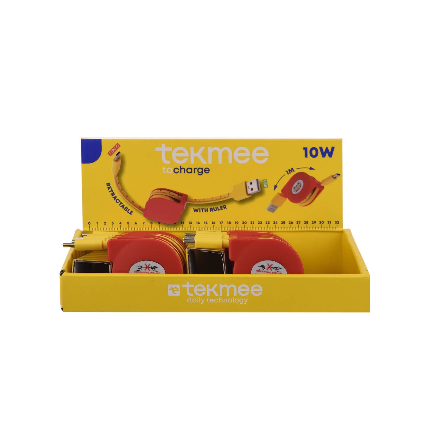 Tekmee - Wholesale Charging Cable - Tekmee retractable cable 1 M - USB/TYPE C