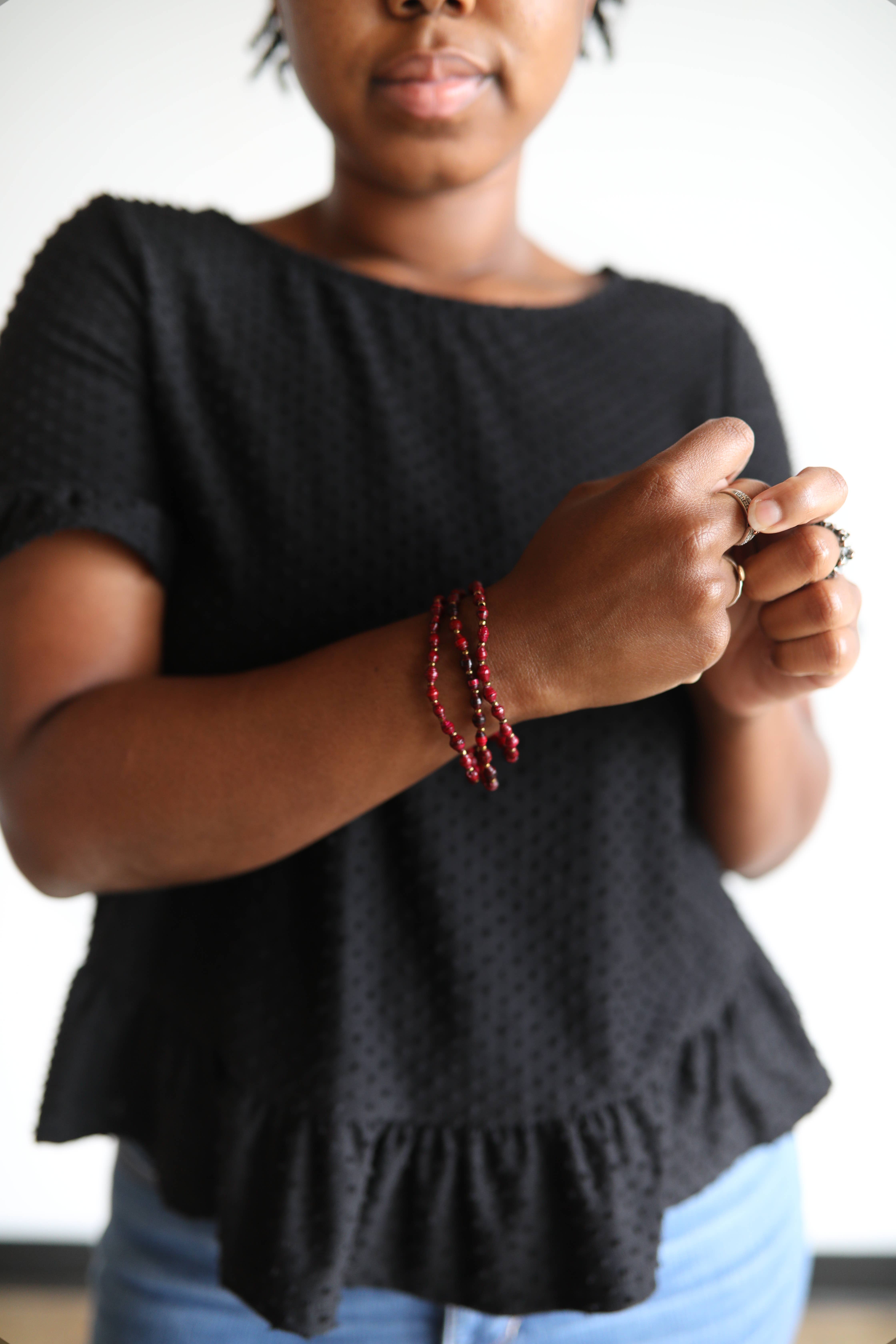 Ornaments 4 Orphans - Wholesale Beaded Bracelet - Maasai Paper Bead Bracelet4