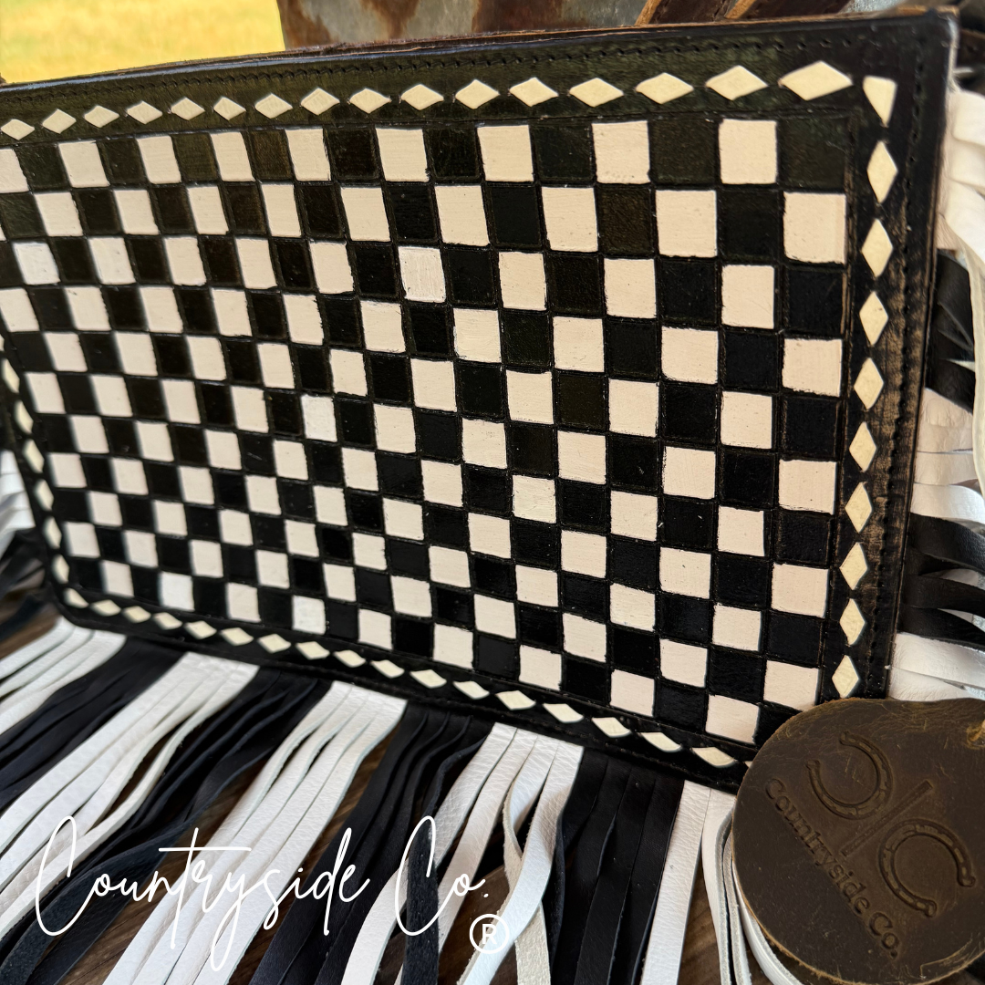Texas Western Cowhide Bags and More - Wholesale Crossbody bag – Women's - Urban Luxe Leather Checkered Purse1