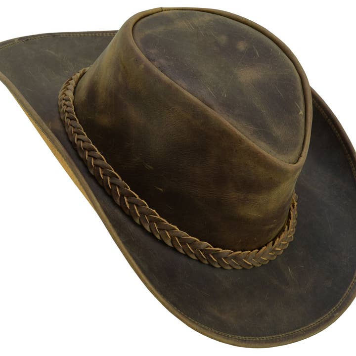 Lesa collection inc - Wholesale Cowboy Hat - Unisex - Rodeo Leather Outback Hat For Men and Women Shapeable Wide B9