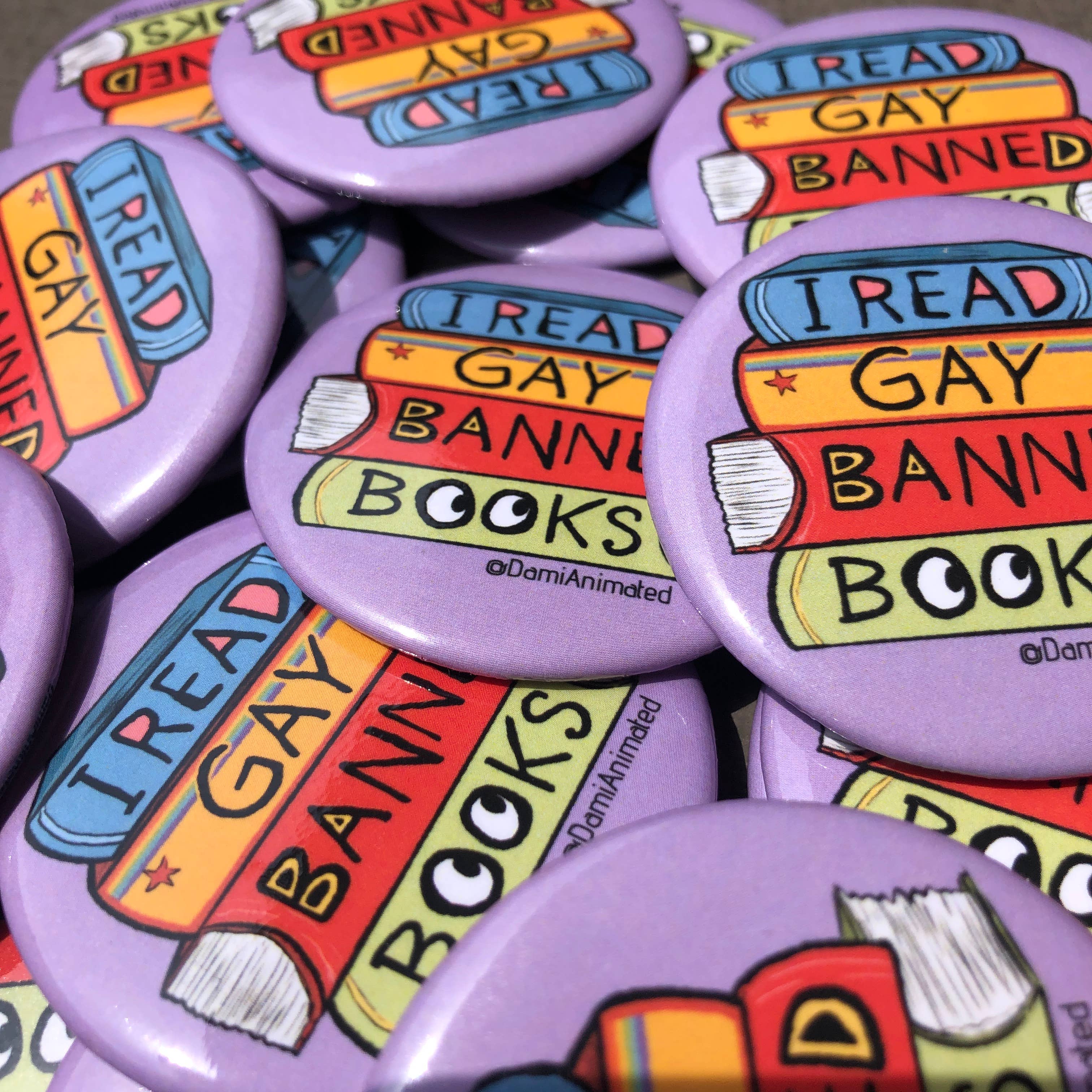 DamiAnimated - Wholesale Magnet - I Read Gay Banned Books | LGBTQ Pride | 2.25" Magnet1