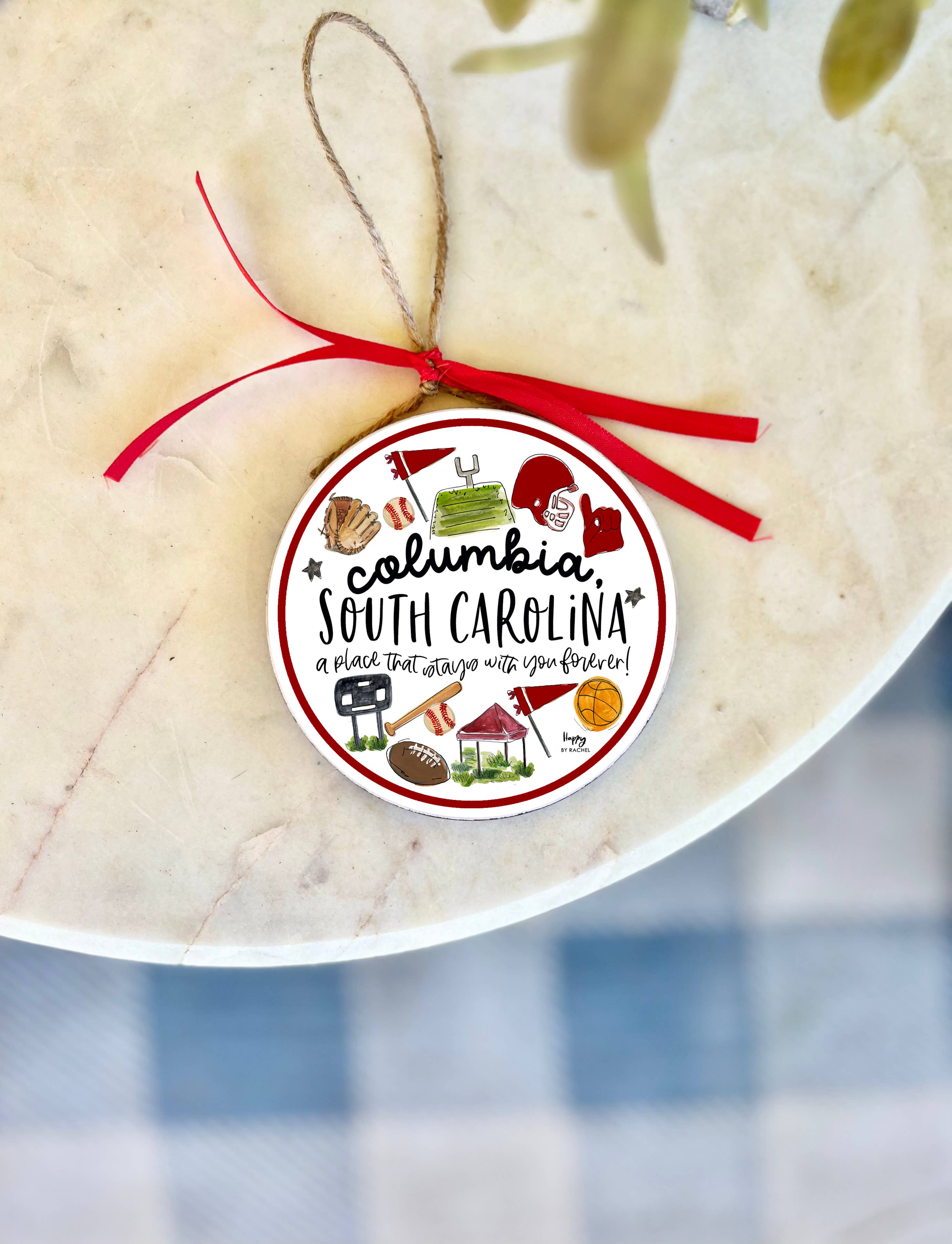 Happy By Rachel, LLC - Wholesale Ornament - Multi Sport Columbia, SC College Town Ornament