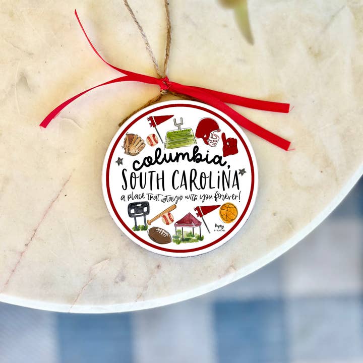 Happy By Rachel, LLC - Wholesale Ornament - Multi Sport Columbia, SC College Town Ornament 0