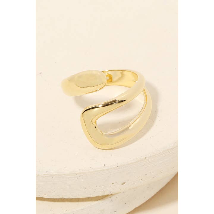 Anarchy Street - Wholesale Band/Stacked Ring - Gold Dipped Metallic Twist Wrap Ring