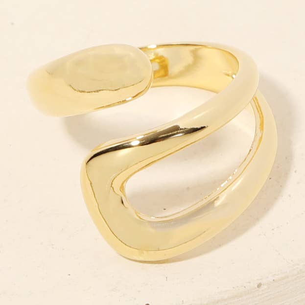 Anarchy Street - Wholesale Band/Stacked Ring - Gold Dipped Metallic Twist Wrap Ring0