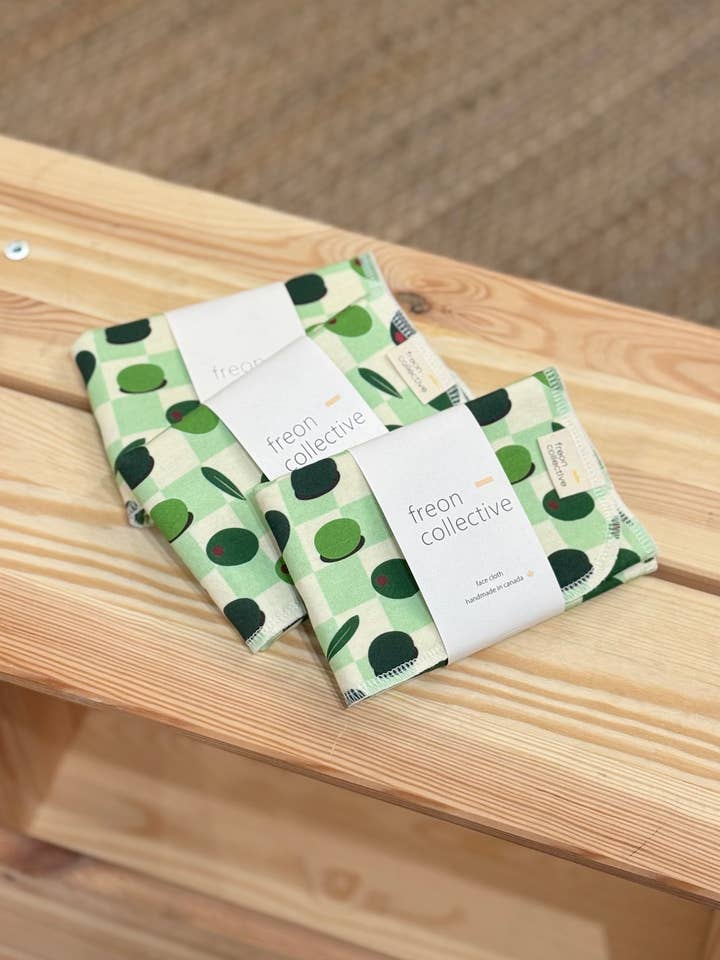 Pano de Rosto de Algodão Orgânico - Azeitonas por atacado de Freon Collective