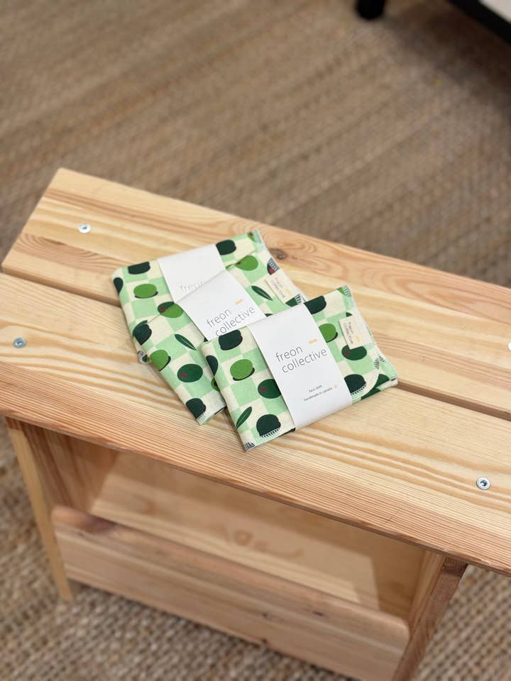 Organic Cotton Face Cloth - Olives for wholesale by Freon Collective