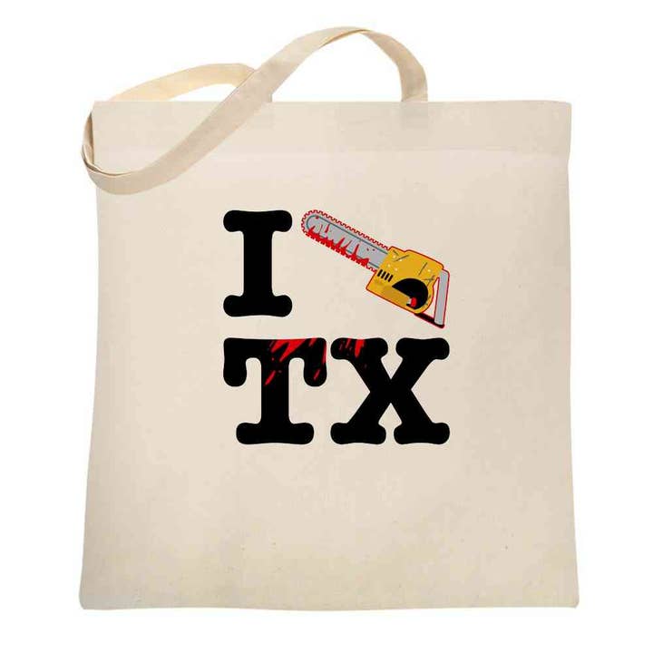 Pop Threads - Wholesale Tote Bag - Unisex - I Chainsaw Texas Horror Movie Parody Funny Tote Bag