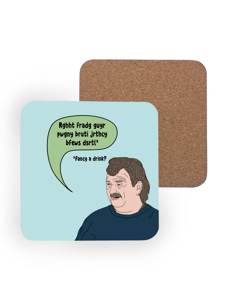 Gerald from Clarkson’s Farm Themed Illustrated Coaster for wholesale by Made By Maddocks