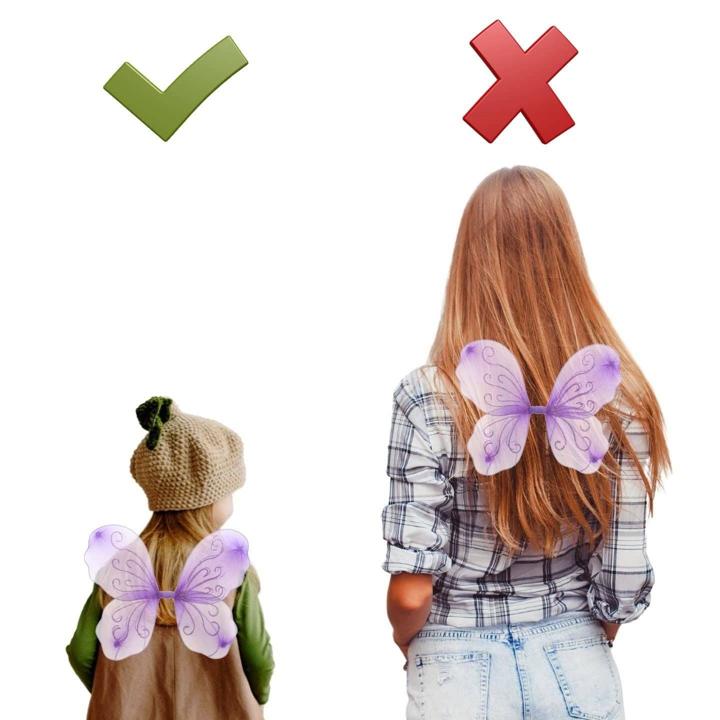 Topkids Accessories – wholesale Costume – Child – Angel Wings Fairy Butterfly Pixie Tinkerbell Fancy Dress Outfit Girls Dressing Up Costume Baby Toddler Kids Childs Small Tiny Mini Toy Fairywings Set Glitter4